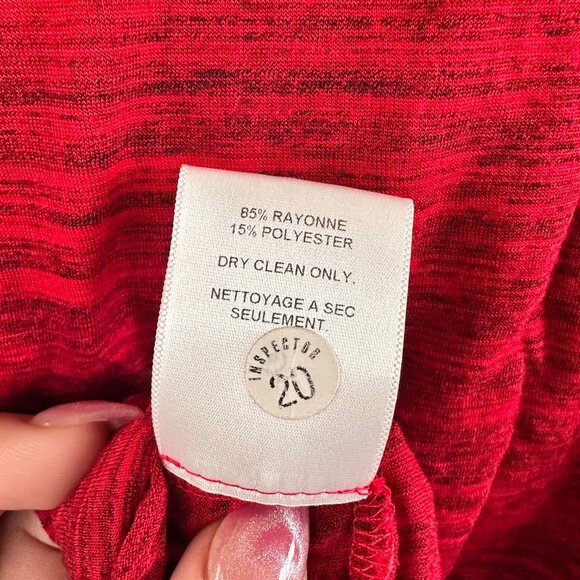 Velvet by Graham & Spencer - Red Drape Neck Blouse - Size L - Picture 3 of 7